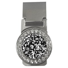 Background Noise In Black & White Money Clip (cz)