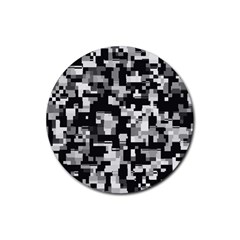 Background Noise In Black & White Drink Coaster (round)