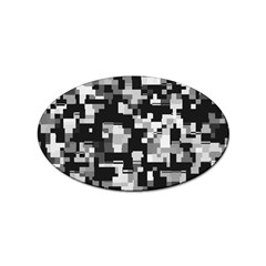 Background Noise In Black & White Sticker (oval)