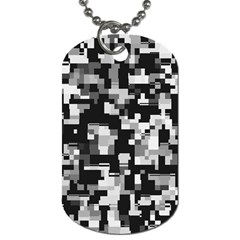 Background Noise In Black & White Dog Tag (two-sided) 