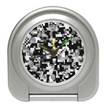 Background Noise In Black & White Desk Alarm Clock Front