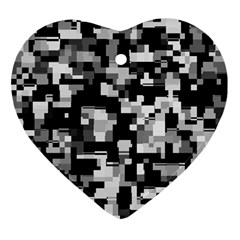 Background Noise In Black & White Heart Ornament (two Sides) by StuffOrSomething