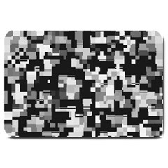 Background Noise In Black & White Large Door Mat by StuffOrSomething