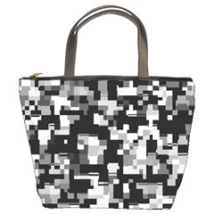 Background Noise In Black & White Bucket Handbag