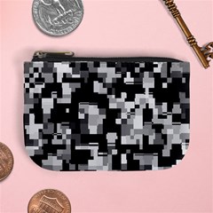 Background Noise In Black & White Coin Change Purse by StuffOrSomething