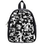 Background Noise In Black & White School Bag (Small) Front