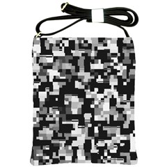 Background Noise In Black & White Shoulder Sling Bag