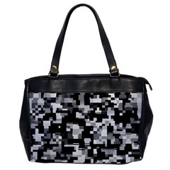 Background Noise In Black & White Oversize Office Handbag (one Side)