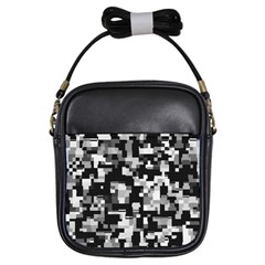 Background Noise In Black & White Girl s Sling Bag