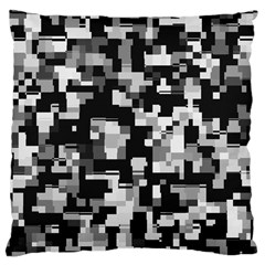 Background Noise In Black & White Large Cushion Case (two Sided) 