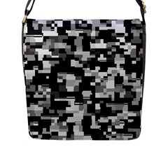 Background Noise In Black & White Flap Closure Messenger Bag (large)