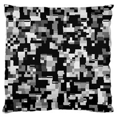 Background Noise In Black & White Large Flano Cushion Case (two Sides)