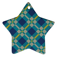 Squares And Stripes Pattern Ornament (star) by LalyLauraFLM