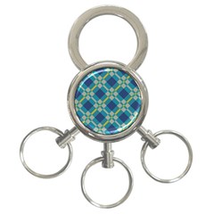 Squares And Stripes Pattern 3-ring Key Chain by LalyLauraFLM