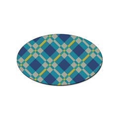 Squares And Stripes Pattern Sticker (oval) by LalyLauraFLM