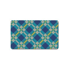 Squares And Stripes Pattern Magnet (name Card) by LalyLauraFLM