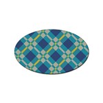 Squares and stripes pattern Sticker Oval (10 pack) Front