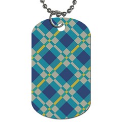 Squares And Stripes Pattern Dog Tag (two Sides) by LalyLauraFLM