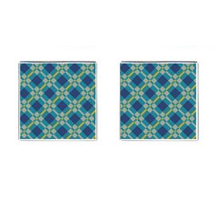 Squares And Stripes Pattern Cufflinks (square) by LalyLauraFLM