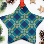 Squares and stripes pattern Star Ornament (Two Sides) Front