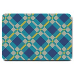 Squares and stripes pattern Large Doormat