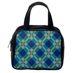 Squares And Stripes Pattern Classic Handbag (one Side) by LalyLauraFLM