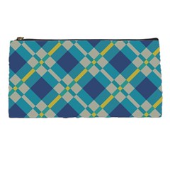 Squares And Stripes Pattern Pencil Case by LalyLauraFLM