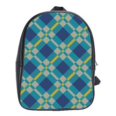 Squares and stripes pattern School Bag (Large)