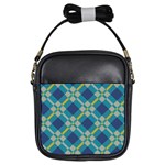 Squares and stripes pattern Girls Sling Bag Front