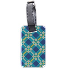 Squares And Stripes Pattern Luggage Tag (two Sides) by LalyLauraFLM