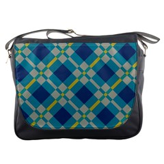 Squares And Stripes Pattern Messenger Bag by LalyLauraFLM