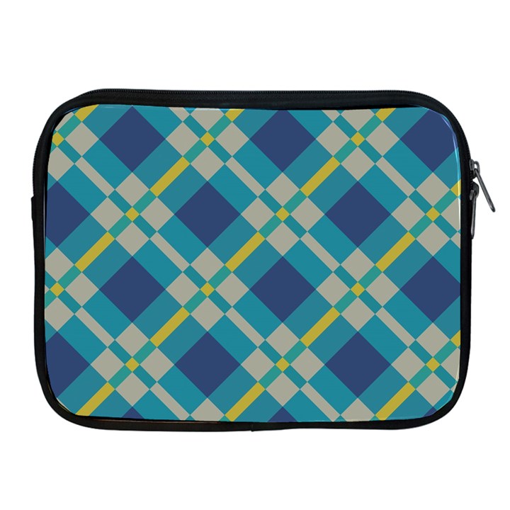 Squares and stripes pattern Apple iPad 2/3/4 Zipper Case