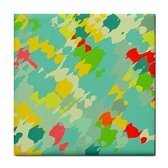 Smudged Shapes Tile Coaster by LalyLauraFLM