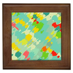 Smudged Shapes Framed Tile by LalyLauraFLM