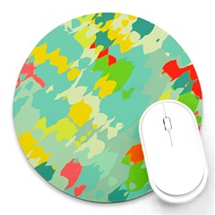 Smudged Shapes Round Mousepad