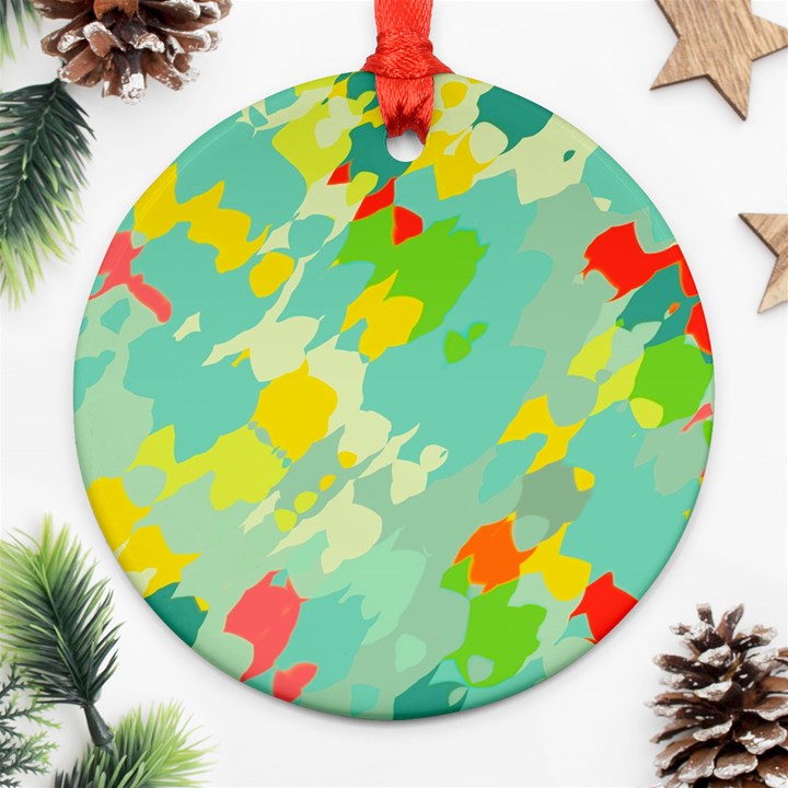 Smudged shapes Ornament (Round)