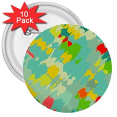 Smudged Shapes 3  Button (10 Pack)