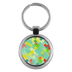 Smudged Shapes Key Chain (round) by LalyLauraFLM