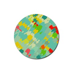 Smudged Shapes Rubber Round Coaster (4 Pack)