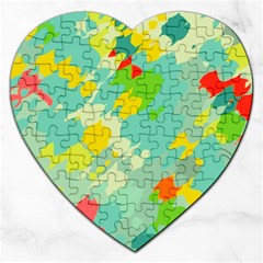 Smudged Shapes Jigsaw Puzzle (heart) by LalyLauraFLM