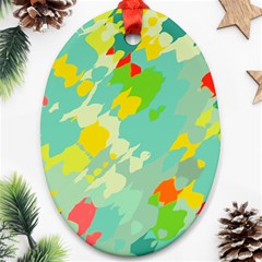 Smudged Shapes Oval Ornament (two Sides)