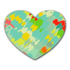 Smudged Shapes Heart Mousepad by LalyLauraFLM