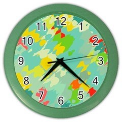 Smudged Shapes Color Wall Clock