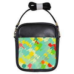 Smudged Shapes Girls Sling Bag