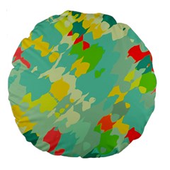 Smudged Shapes Large 18  Premium Round Cushion 