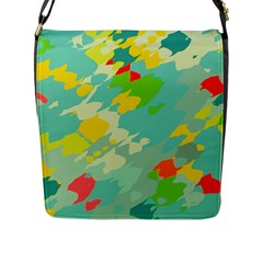 Smudged Shapes Flap Closure Messenger Bag (large)