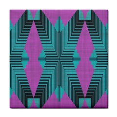 Tribal Purple Rhombus Tile Coaster by LalyLauraFLM