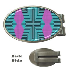 Tribal Purple Rhombus Money Clip (oval)