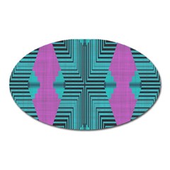 Tribal Purple Rhombus Magnet (oval) by LalyLauraFLM