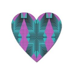 Tribal Purple Rhombus Magnet (heart)